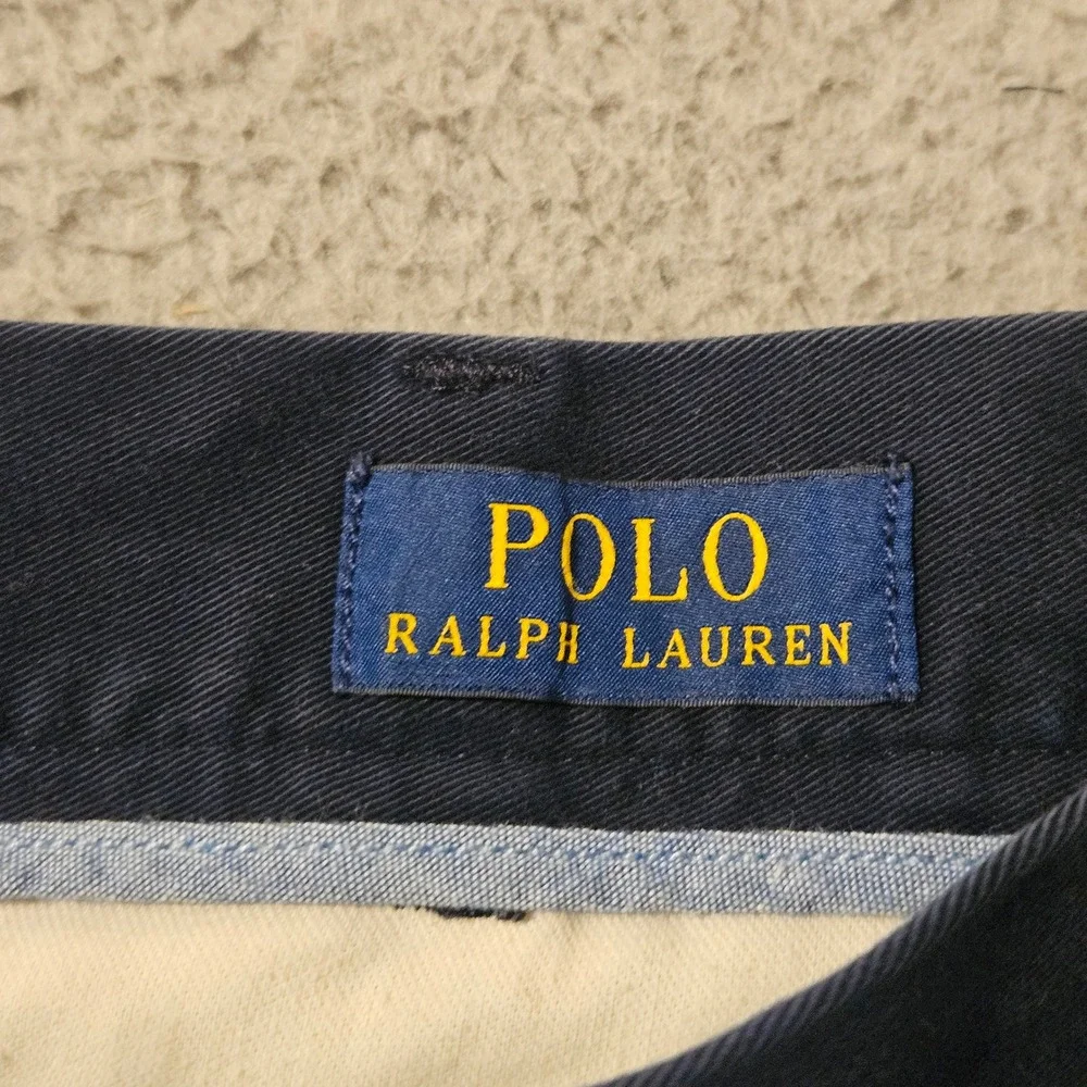 Polo Ralph Lauren Mens Navy Blue All Over Embroidered Pony Chino Shorts Size 36